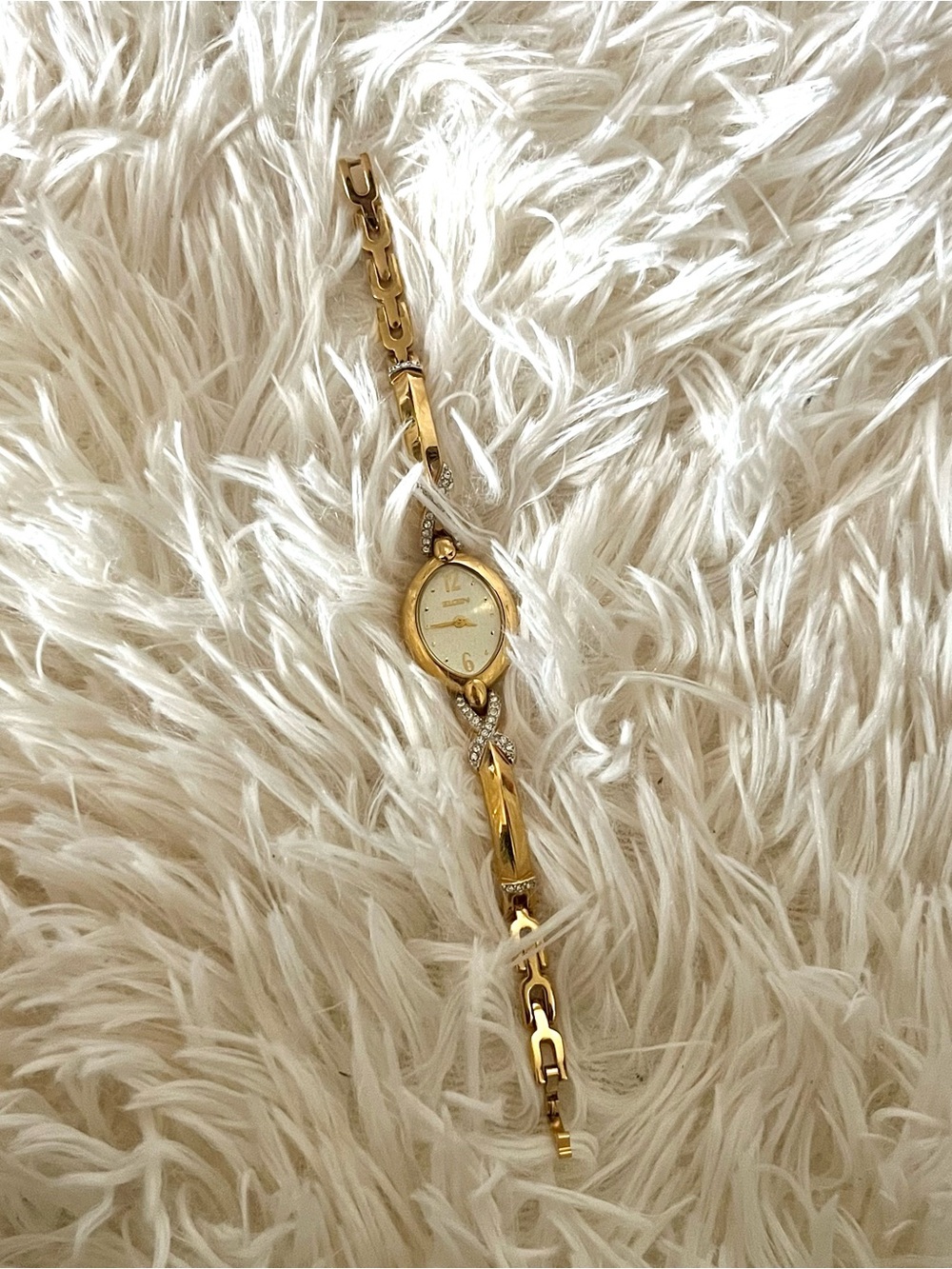 vintage gold and silver chain link watch